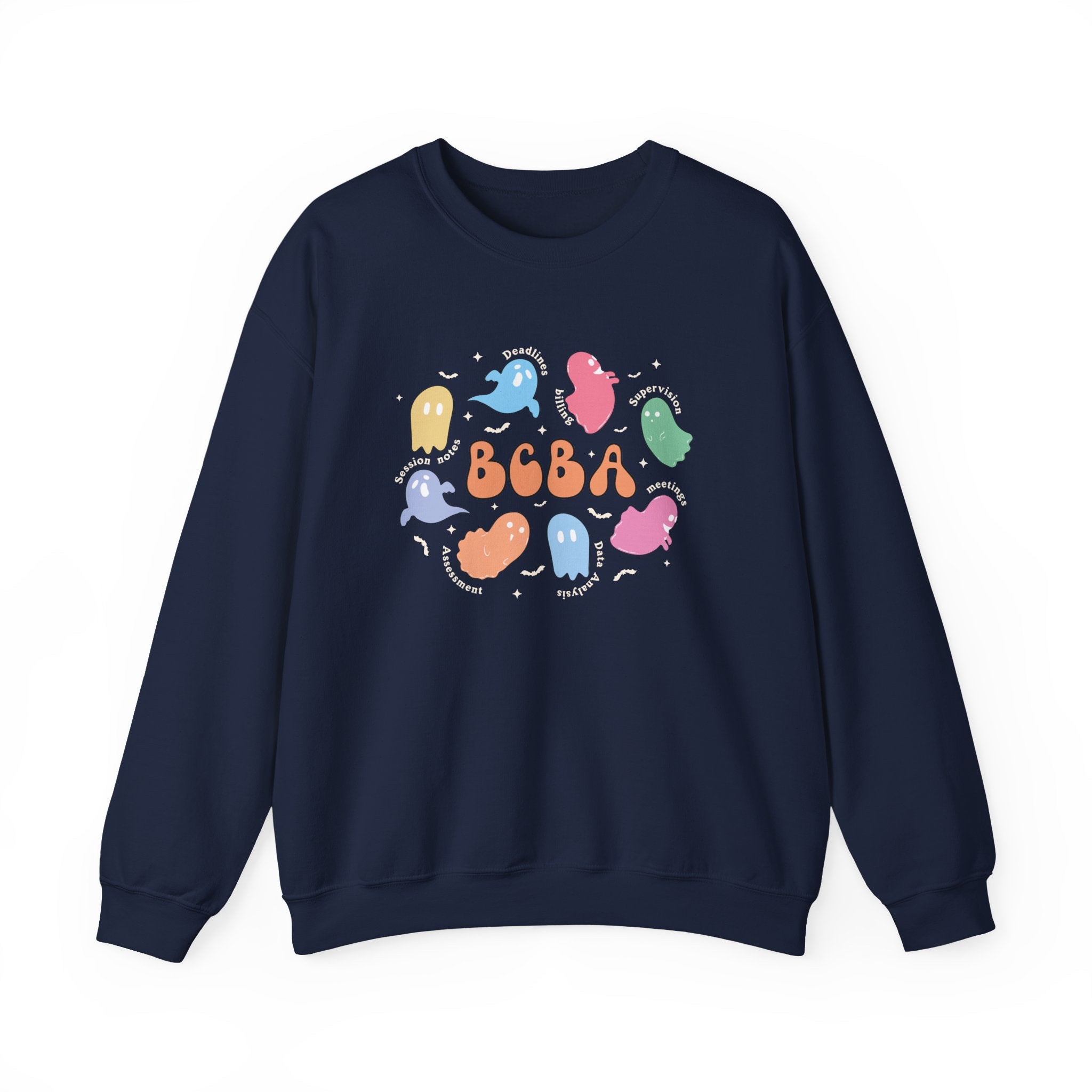BCBA Ghost Crewneck Sweatshirt | Halloween ABA Apparel