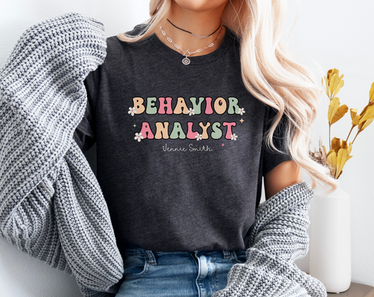 Behavior Analyst Retro Flower Tee | ABA Apparel